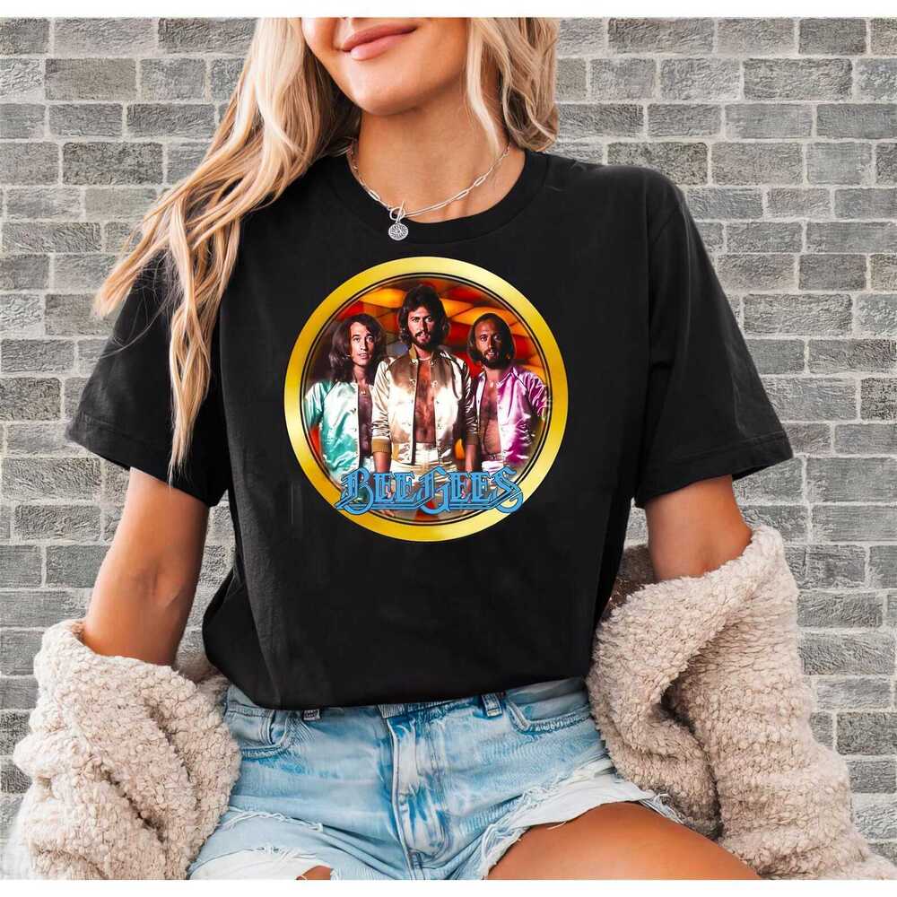 1970_s Bee Gees Music Band Tshirt Black